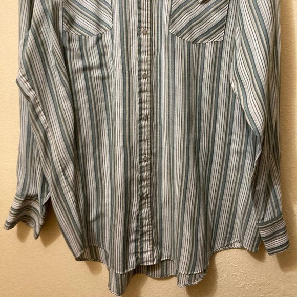 Vintage Ely Cattleman Men's Striped Long Sleeve Pearl Snap Shirt Size Tall XL - Picture 3 of 6
